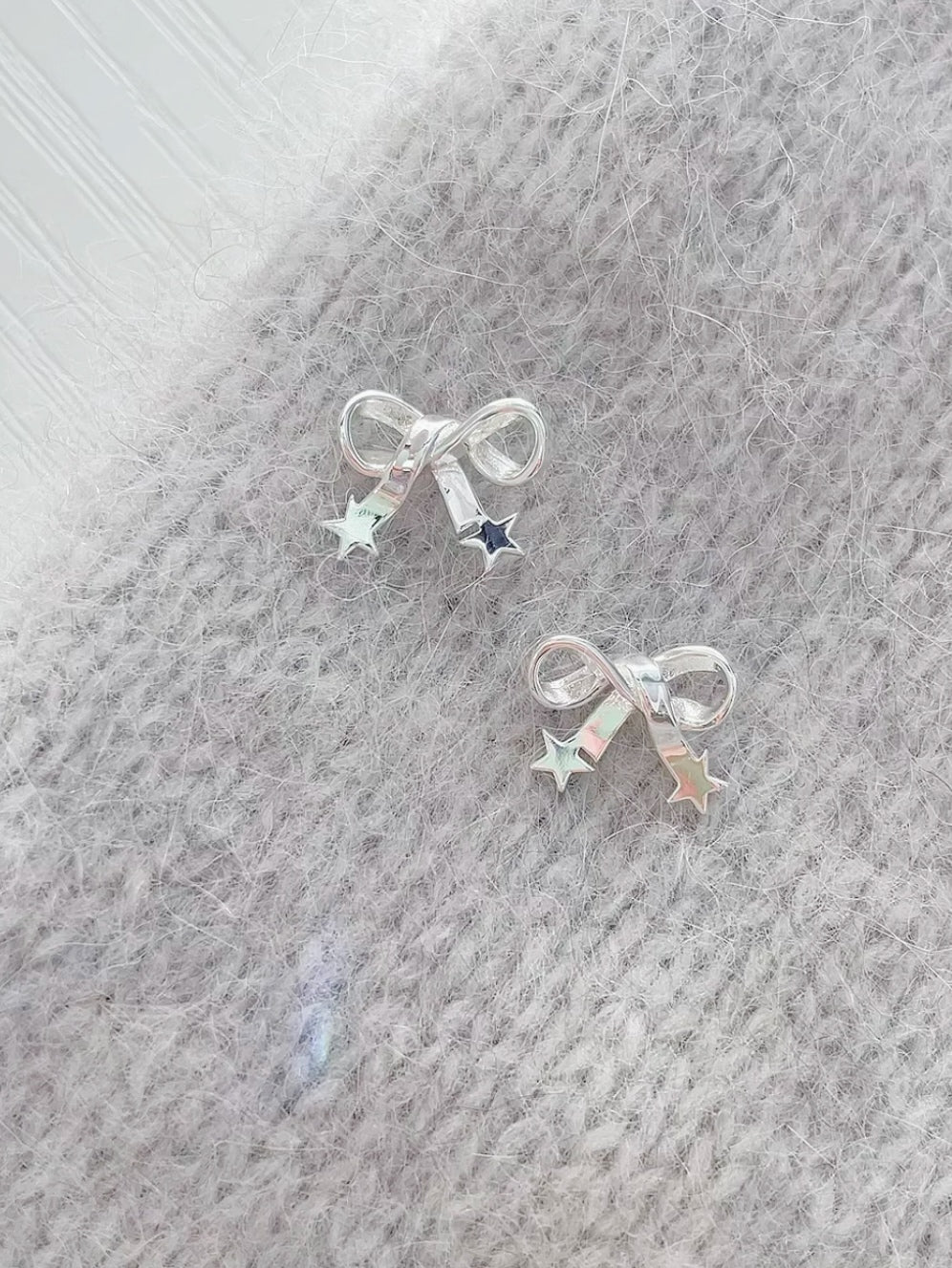 星星蝴蝶結耳環
