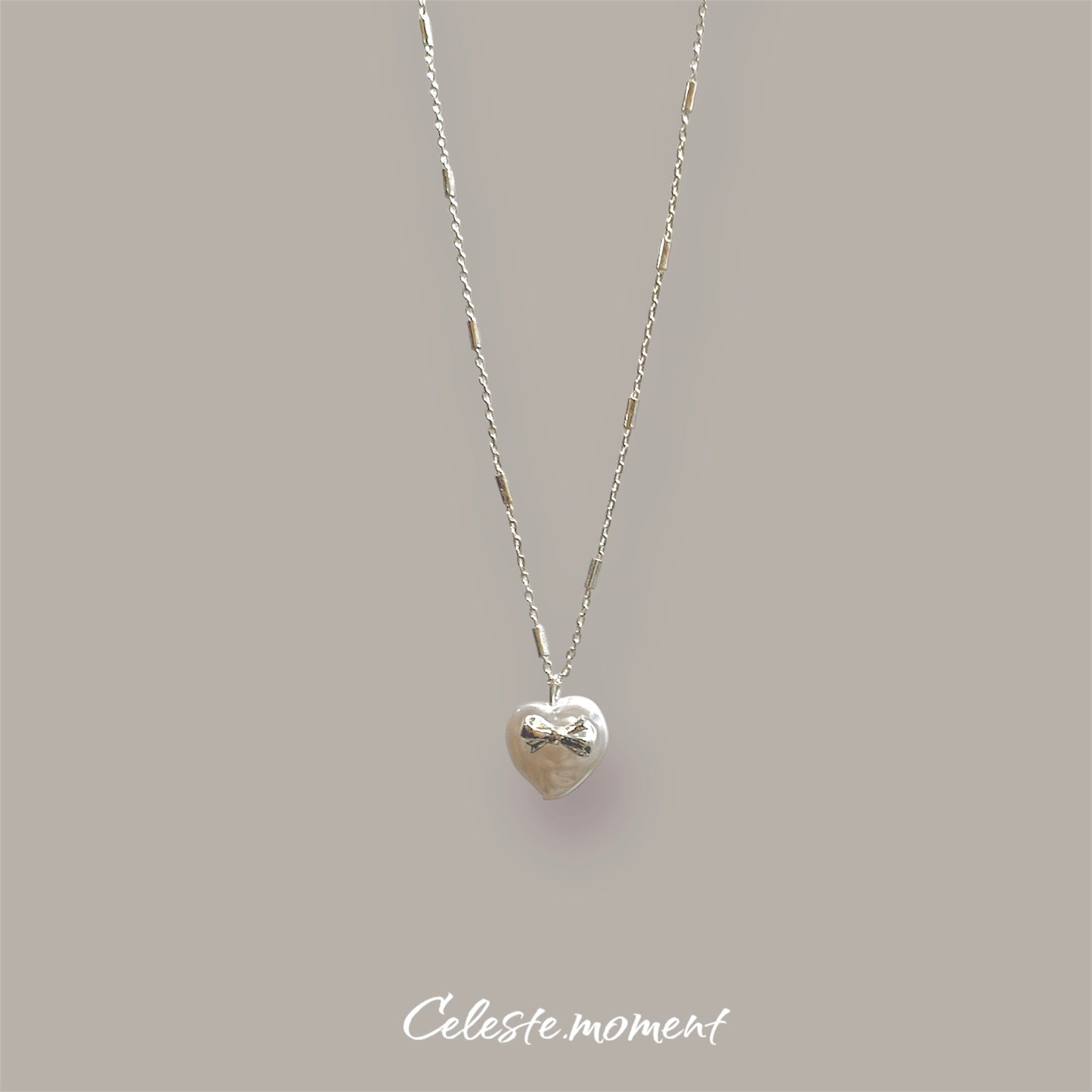 Baroque pearl ribbon necklace
